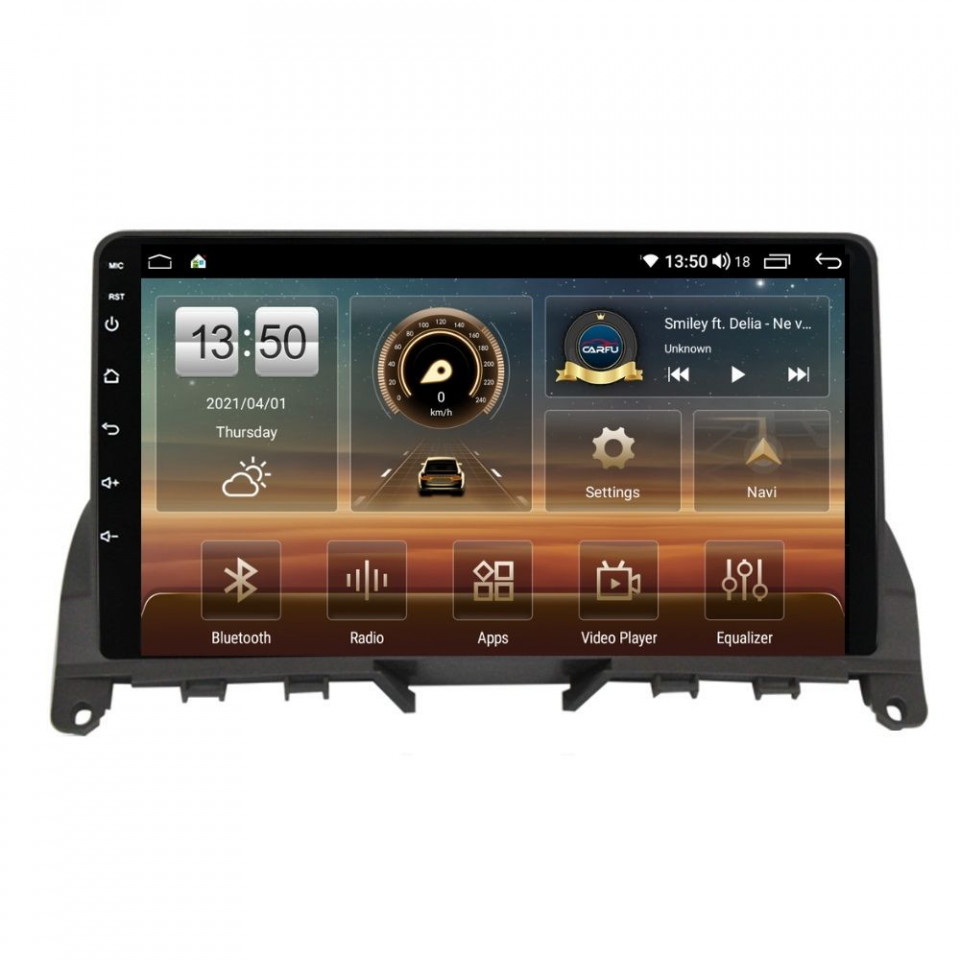 Navigatie dedicata cu Android Mercedes C-Class W204 2007 - 2011, 4GB RAM, Radio GPS Dual Zone, Display HD QLED 9" Touchscreen, Internet Wi-Fi si slot SIM 4G, Bluetooth, MirrorLink, USB