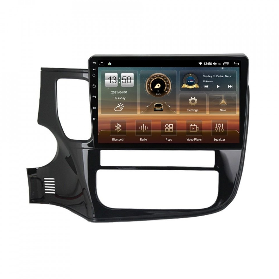 Navigatie dedicata cu Android Mitsubishi Outlander III 2012 - 2019, 4GB RAM, Radio GPS Dual Zone, Display HD QLED 10" Touchscreen, Internet Wi-Fi si slot SIM 4G, Bluetooth, MirrorLink, USB