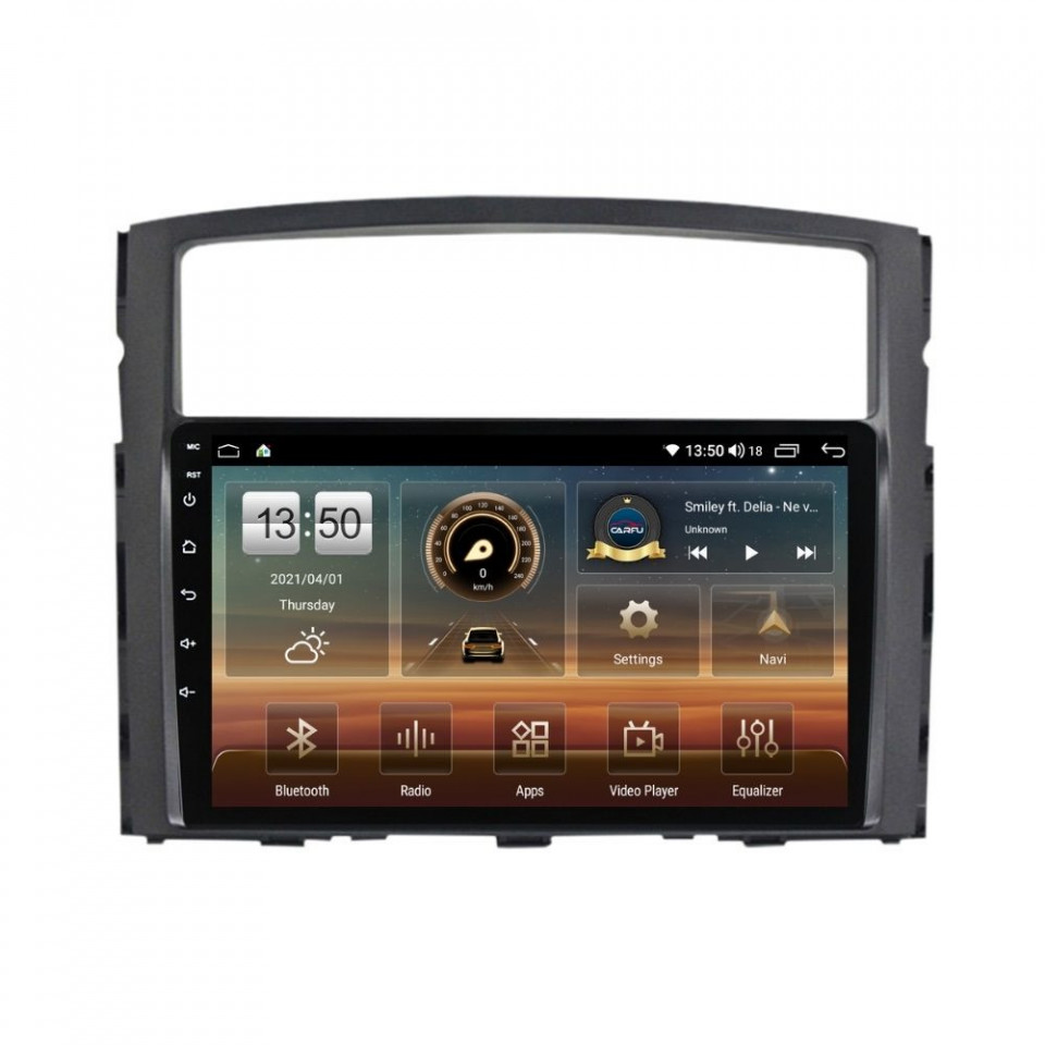 Navigatie dedicata cu Android Mitsubishi Pajero IV 2006 - 2018, 4GB RAM, Radio GPS Dual Zone, Display HD QLED 9" Touchscreen, Internet Wi-Fi si slot SIM 4G, Bluetooth, MirrorLink, USB