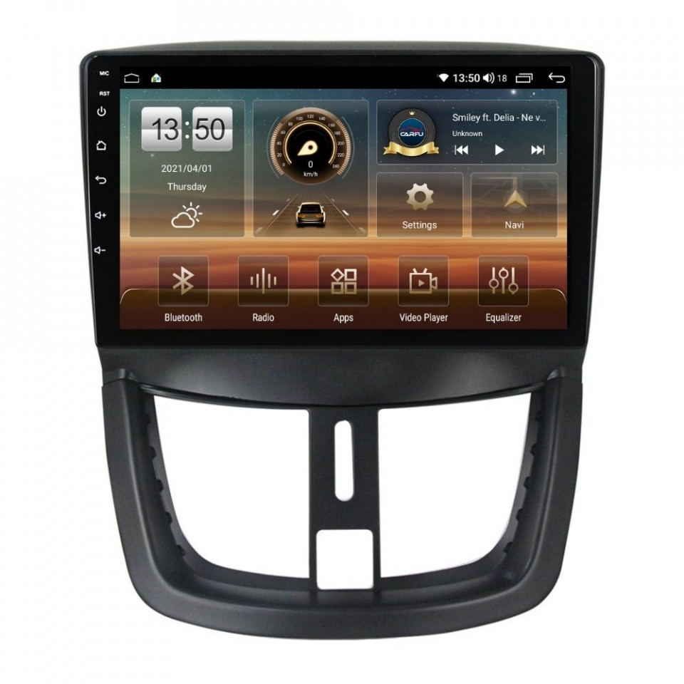 Navigatie dedicata cu Android Peugeot 207 2006 - 2015, 4GB RAM, Radio GPS Dual Zone, Display HD QLED 9" Touchscreen, Internet Wi-Fi si slot SIM 4G, Bluetooth, MirrorLink, USB