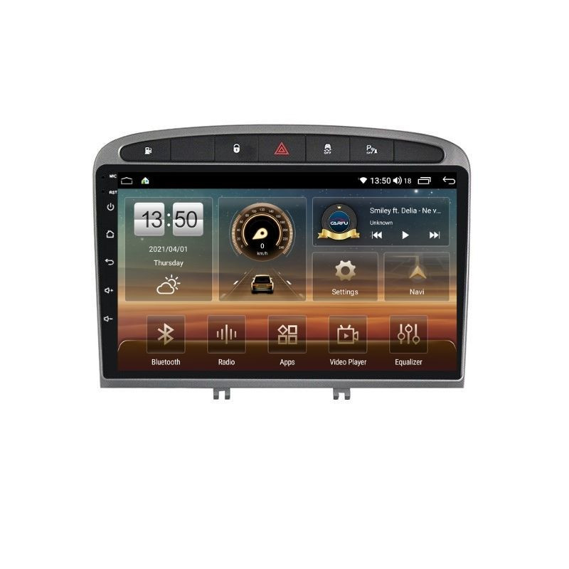Navigatie dedicata cu Android Peugeot 308 I 2007 - 2013, 4GB RAM, Radio GPS Dual Zone, Display HD QLED 9" Touchscreen, Internet Wi-Fi si slot SIM 4G, Bluetooth, MirrorLink, USB
