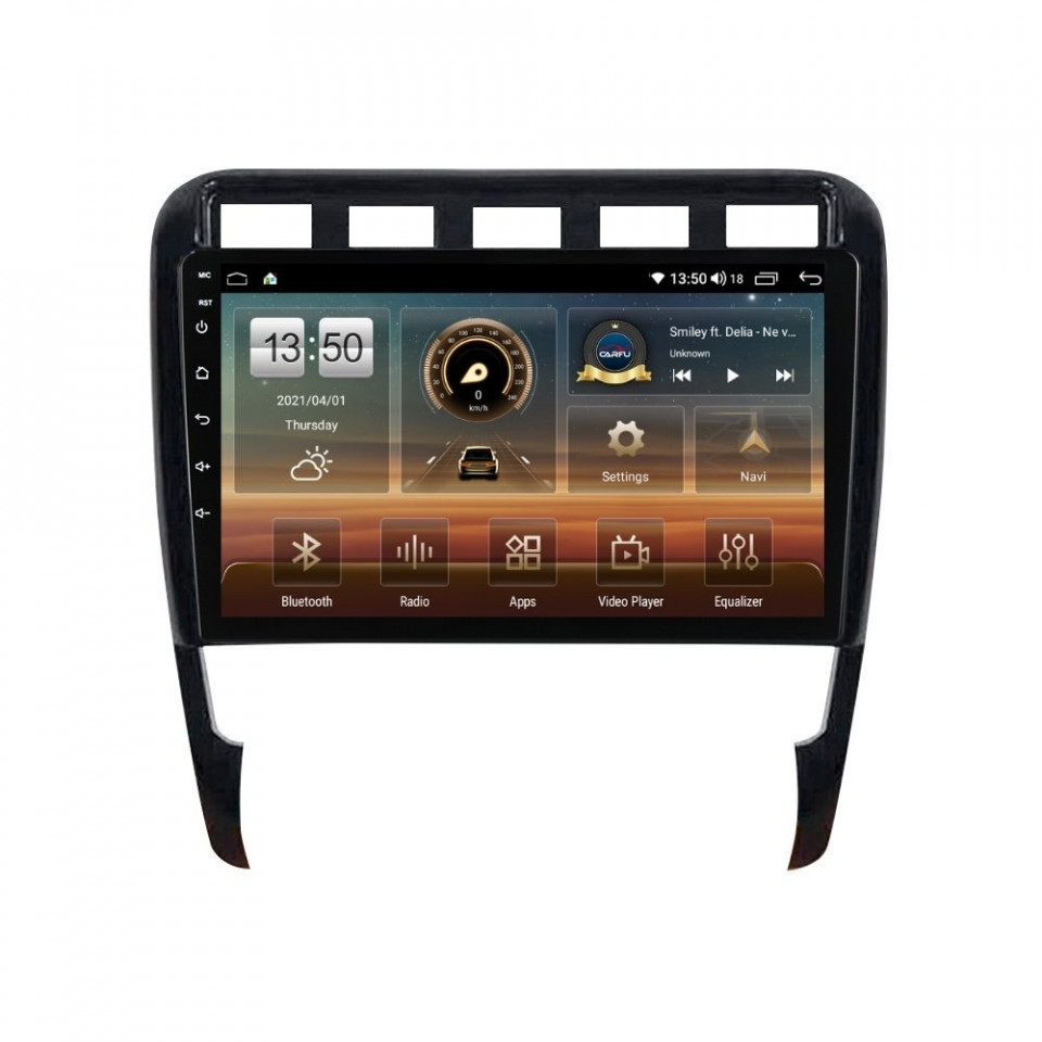 Navigatie dedicata cu Android Porsche Cayenne 2002 - 2010, 4GB RAM, Radio GPS Dual Zone, Display HD QLED 9" Touchscreen, Internet Wi-Fi si slot SIM 4G, Bluetooth, MirrorLink, USB