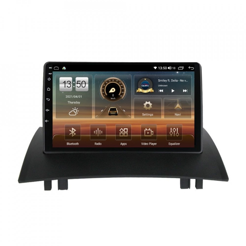 Navigatie dedicata cu Android Renault Megane II 2001 - 2009, 4GB RAM, Radio GPS Dual Zone, Display HD QLED 9" Touchscreen, Internet Wi-Fi si slot SIM 4G, Bluetooth, MirrorLink, USB