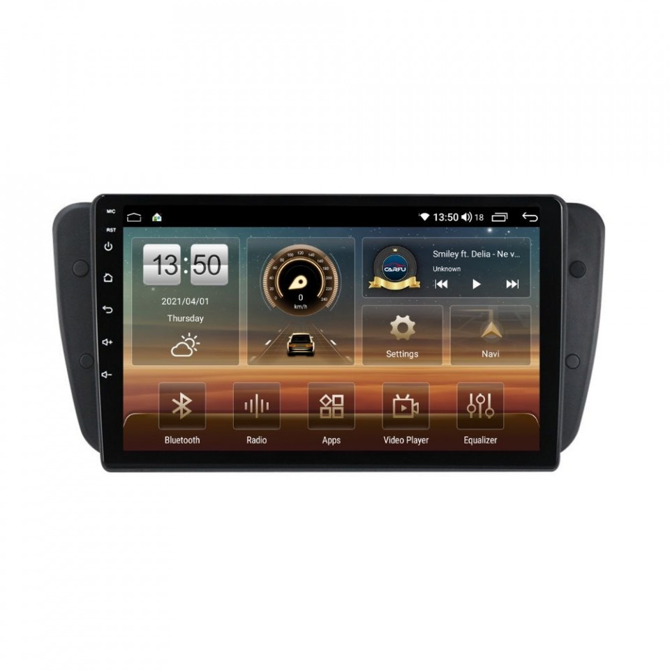 Navigatie dedicata cu Android Seat Ibiza IV 2008 - 2013, 4GB RAM, Radio GPS Dual Zone, Display HD QLED 9" Touchscreen, Internet Wi-Fi si slot SIM 4G, Bluetooth, MirrorLink, USB