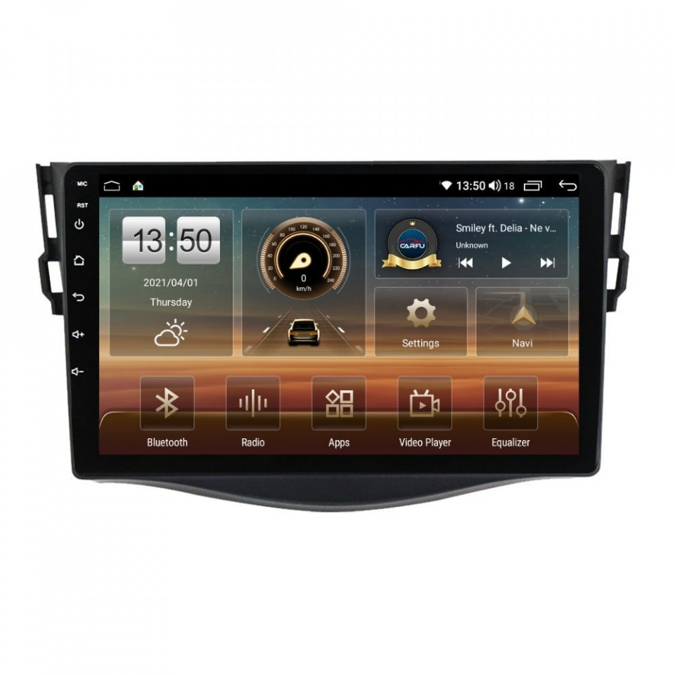 Navigatie dedicata cu Android Toyota Rav4 III 2005 - 2013, 4GB RAM, Radio GPS Dual Zone, Display HD QLED 9" Touchscreen, Internet Wi-Fi si slot SIM 4G, Bluetooth, MirrorLink, USB