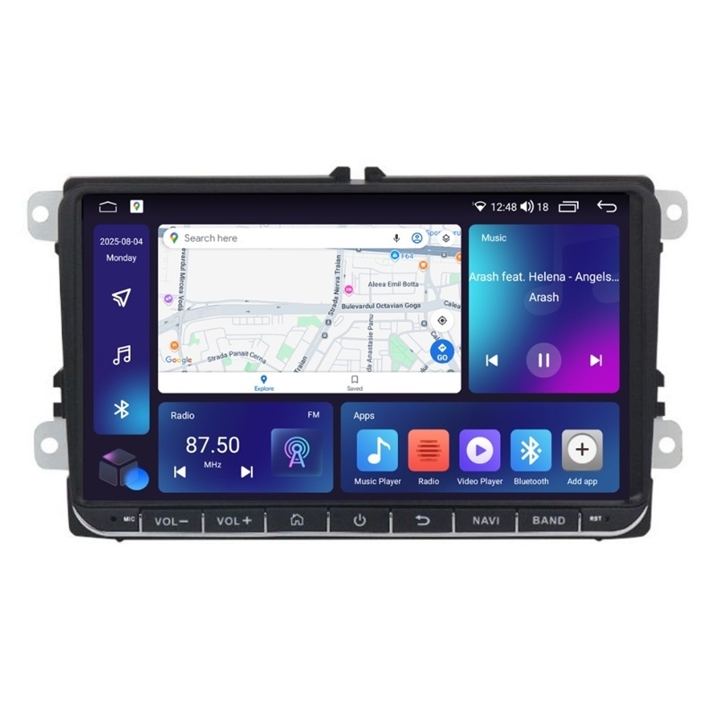 Navigatie dedicata cu Android Skoda Fabia II 2006 - 2014, 2GB RAM, Radio GPS Dual Zone, Display HD IPS 9" Touchscreen, Internet Wi-Fi si slot SIM 4G, Bluetooth, MirrorLink, USB