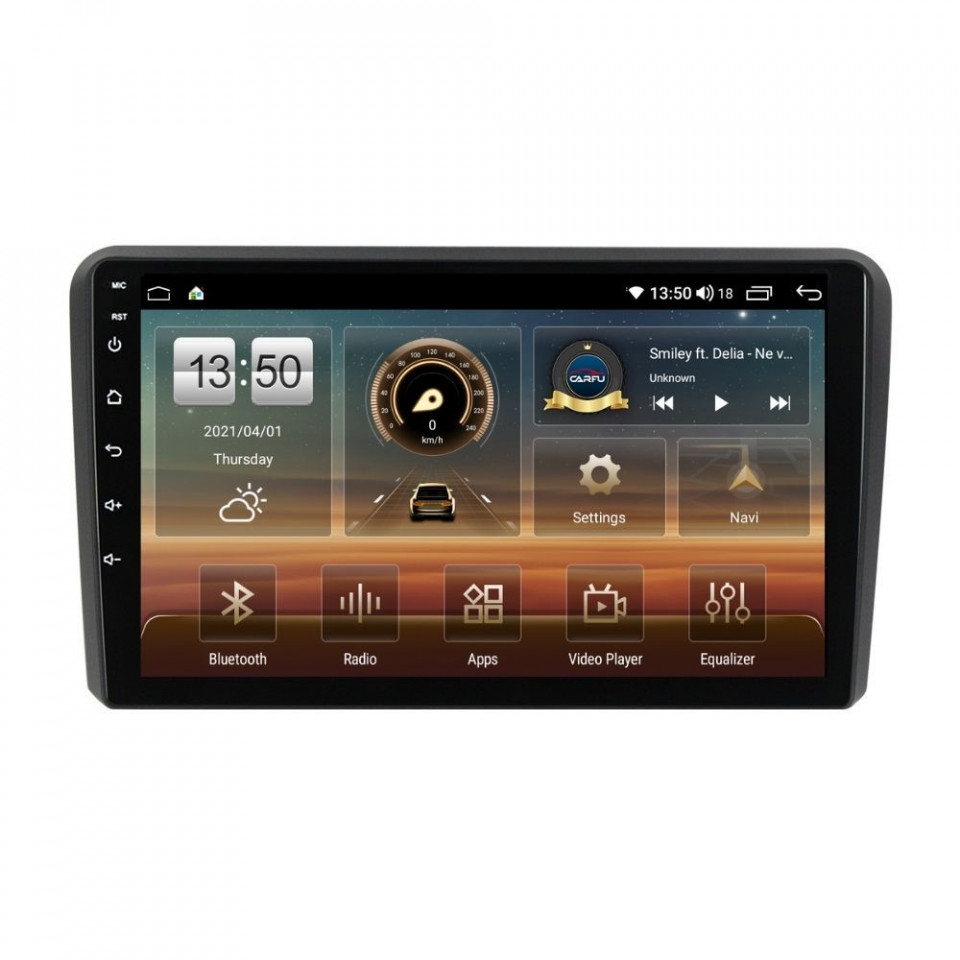 Navigatie dedicata cu Android Audi A3 (8P1) 2003 - 2013, 6GB RAM, Radio GPS Dual Zone, Display HD QLED 9" Touchscreen, Internet Wi-Fi si slot SIM 4G, Bluetooth, MirrorLink, USB