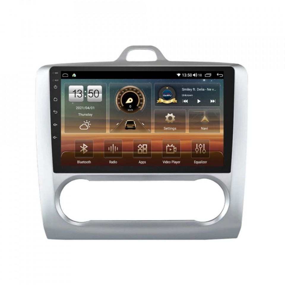 Navigatie dedicata cu Android Ford Focus II 2004 - 2011, clima automata, 6GB RAM, Radio GPS Dual Zone, Display HD QLED 9" Touchscreen, Internet Wi-Fi si slot SIM 4G, Bluetooth, MirrorLink, USB