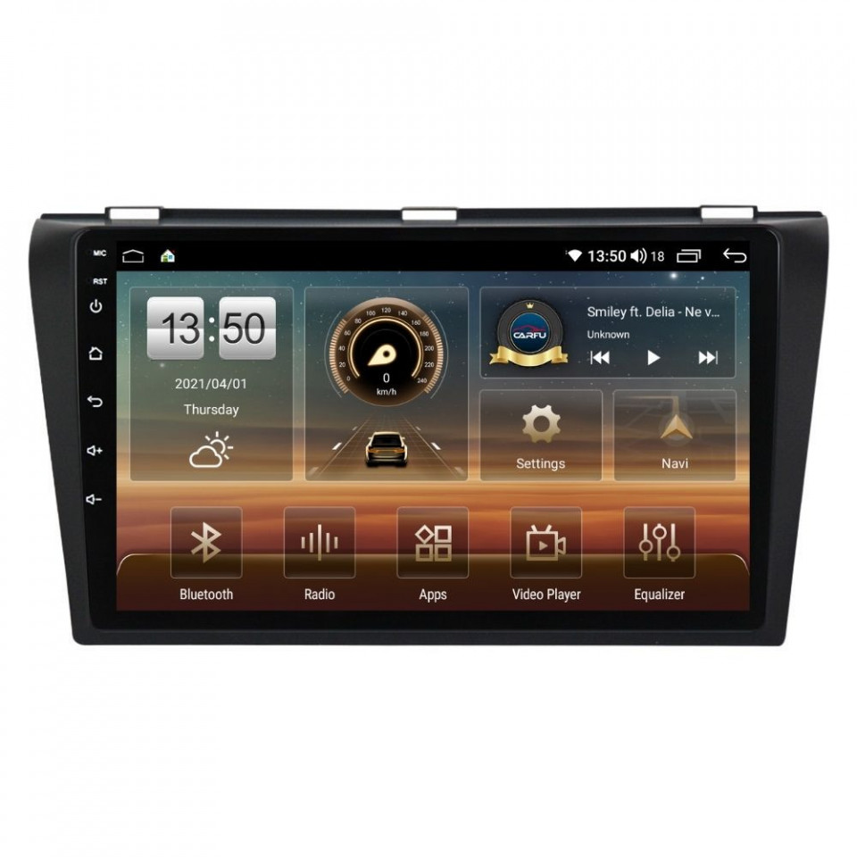 Navigatie dedicata cu Android Mazda 3 2003 - 2009, 6GB RAM, Radio GPS Dual Zone, Display HD QLED 9" Touchscreen, Internet Wi-Fi si slot SIM 4G, Bluetooth, MirrorLink, USB