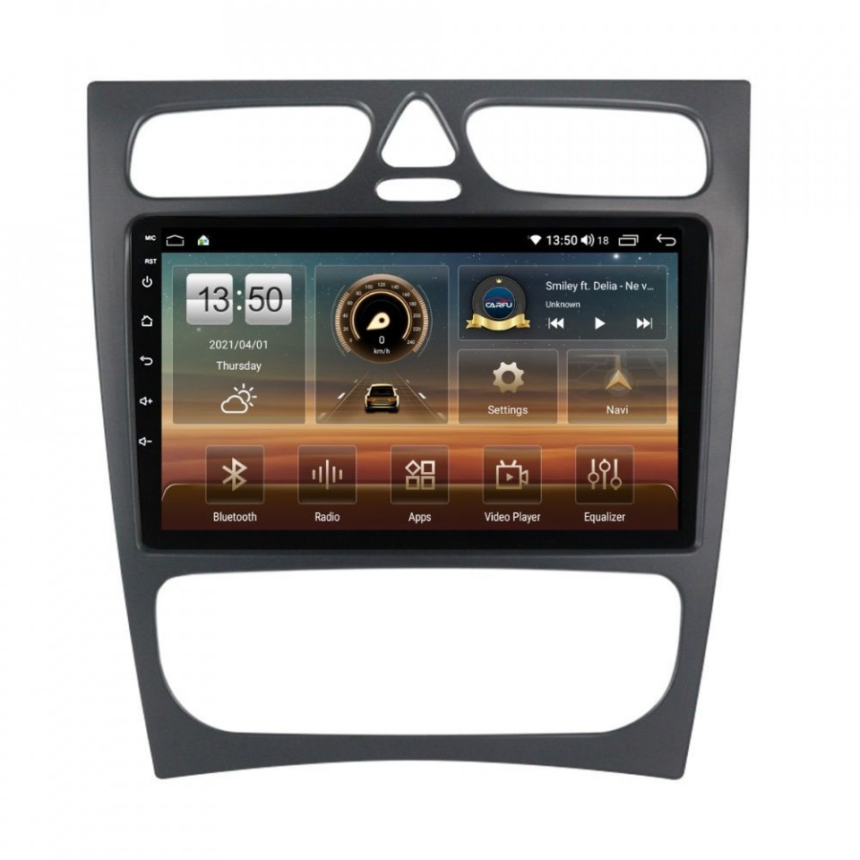 Navigatie dedicata cu Android Mercedes C-Class W203 2000 - 2004, 6GB RAM, Radio GPS Dual Zone, Display HD QLED 9" Touchscreen, Internet Wi-Fi si slot SIM 4G, Bluetooth, MirrorLink, USB