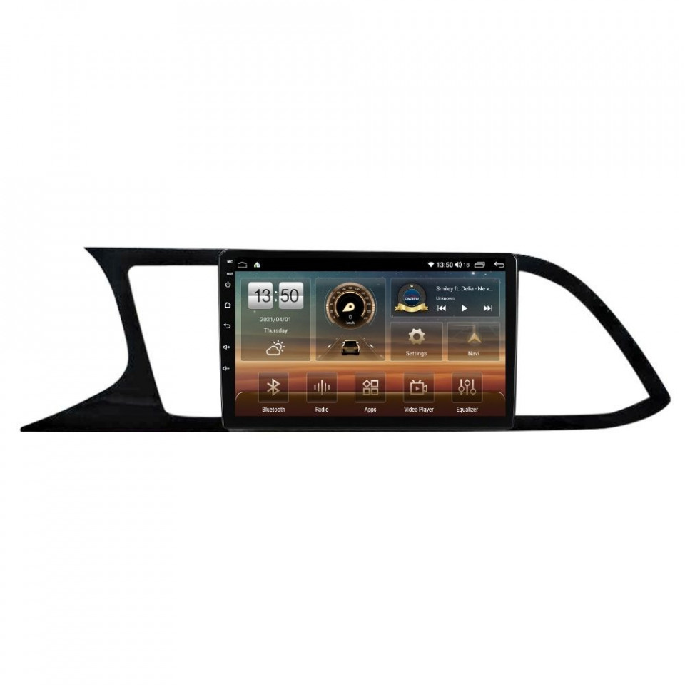 Navigatie dedicata cu Android Seat Leon 5F 2013 - 2020, 6GB RAM, Radio GPS Dual Zone, Display HD QLED 9" Touchscreen, Internet Wi-Fi si slot SIM 4G, Bluetooth, MirrorLink, USB