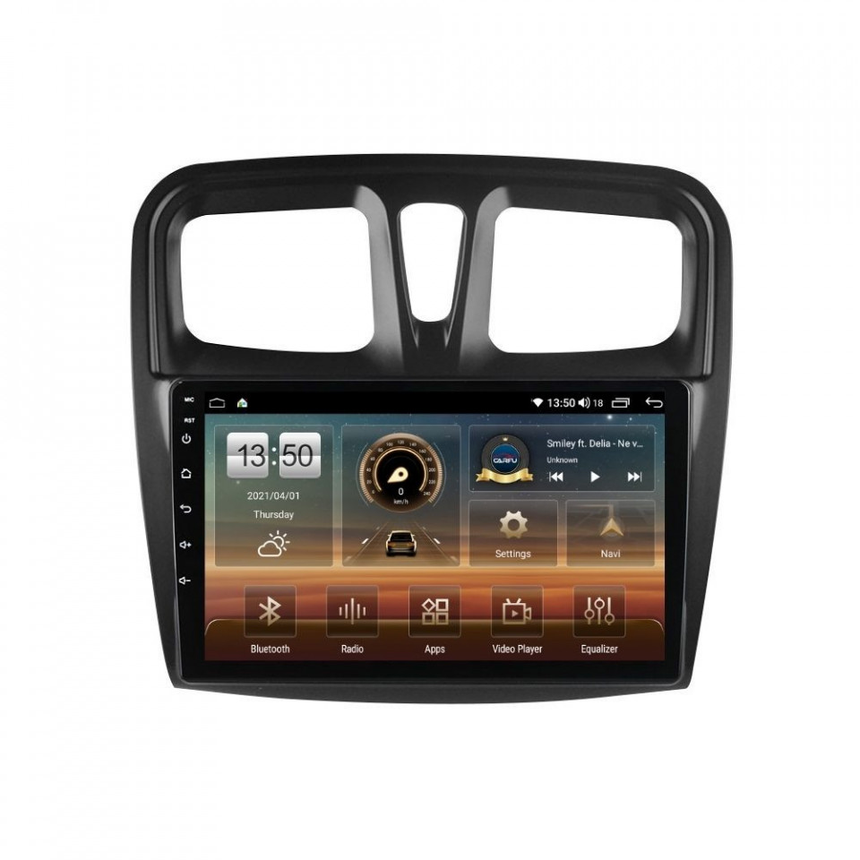 Navigatie dedicata cu Android Dacia Sandero II 2012 - 2020, 8GB RAM, Radio GPS Dual Zone, Display HD QLED 10" Touchscreen, Internet Wi-Fi si slot SIM 4G, Bluetooth, MirrorLink, USB
