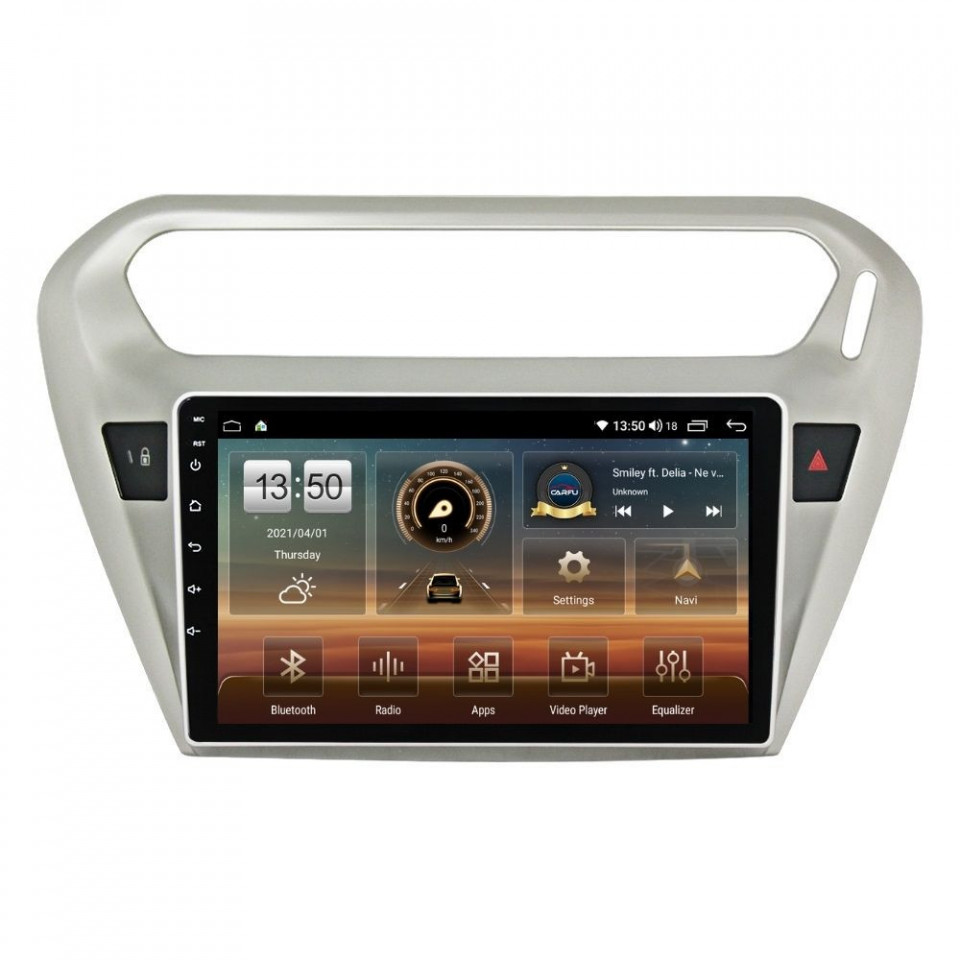 Navigatie dedicata cu Android Peugeot 301 dupa 2012, 8GB RAM, Radio GPS Dual Zone, Display HD QLED 9" Touchscreen, Internet Wi-Fi si slot SIM 4G, Bluetooth, MirrorLink, USB