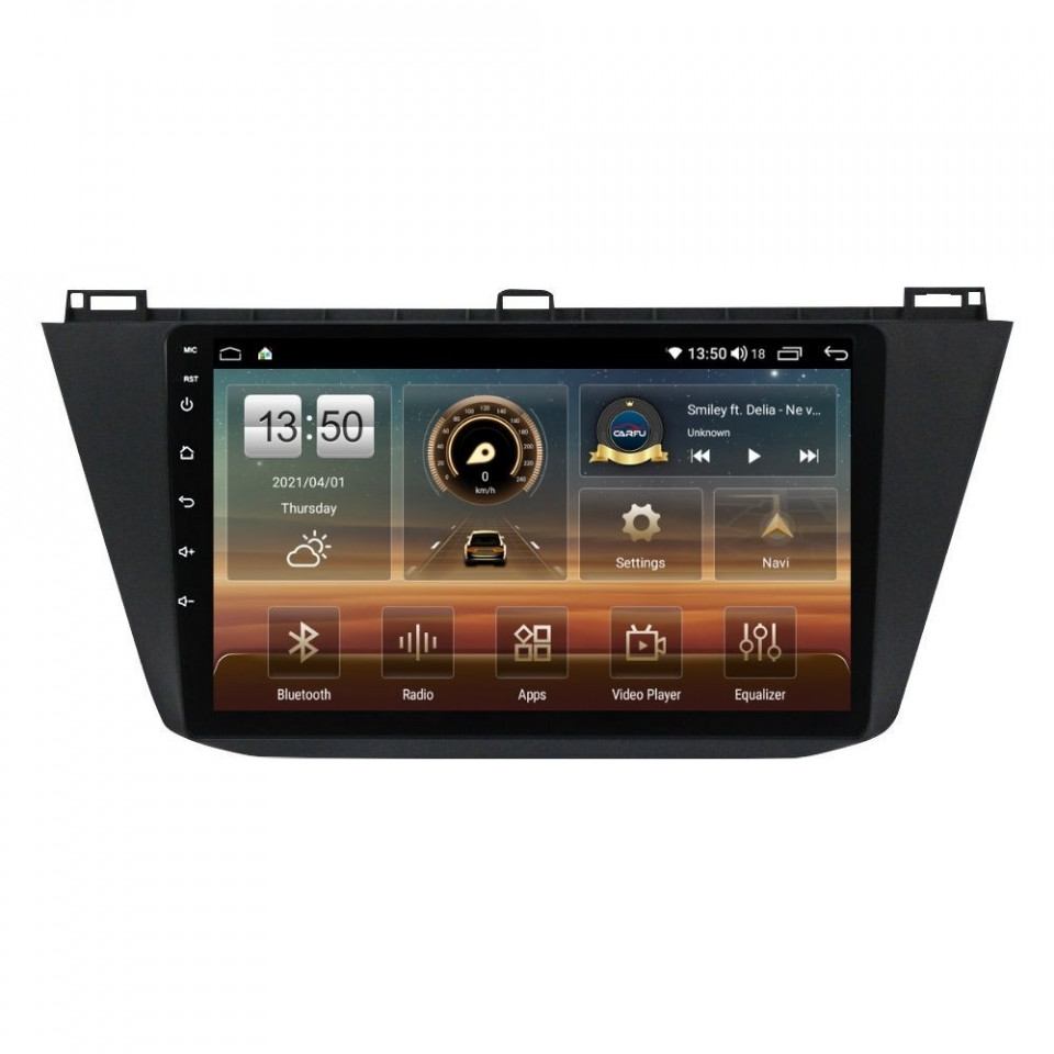 Navigatie dedicata cu Android VW Tiguan II dupa 2016, 8GB RAM, Radio GPS Dual Zone, Display HD QLED 10" Touchscreen, Internet Wi-Fi si slot SIM 4G, Bluetooth, MirrorLink, USB
