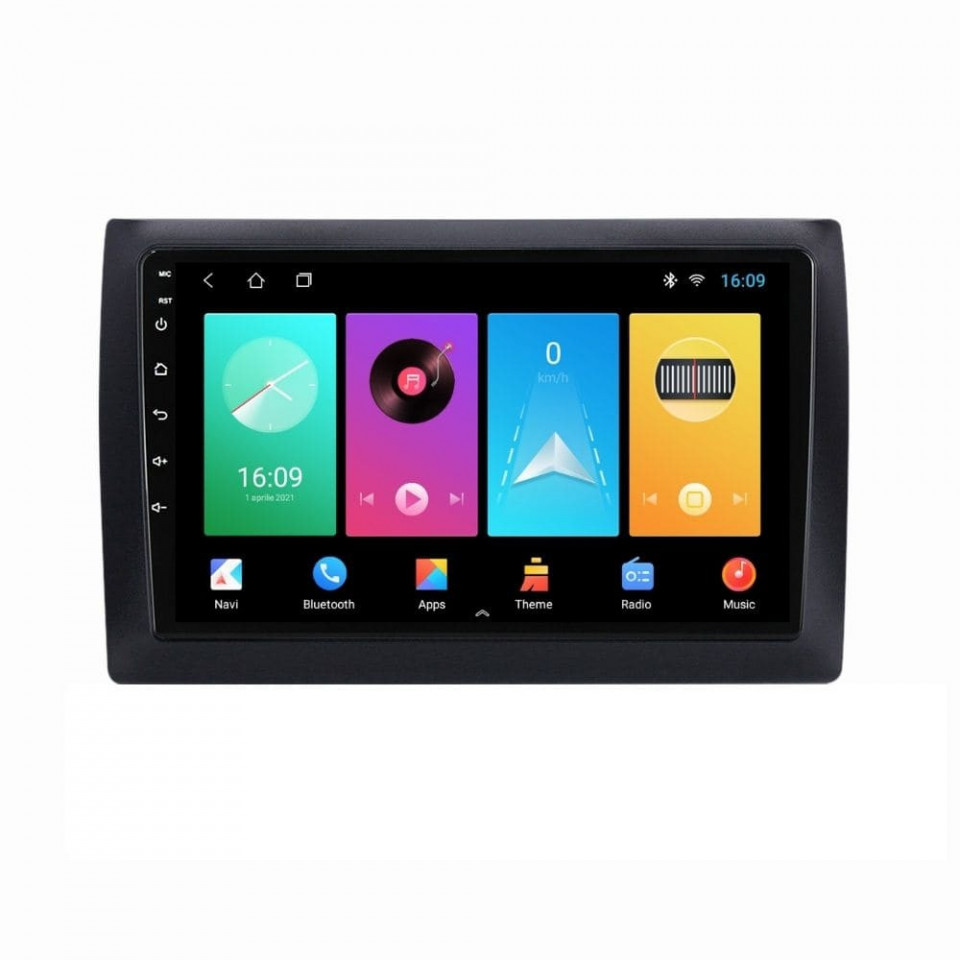 Navigatie dedicata cu Android Fiat Stilo 2001 - 2011, 1GB RAM, Radio GPS Dual Zone, Display HD IPS 9" Touchscreen, Internet Wi-Fi, Bluetooth, MirrorLink, USB