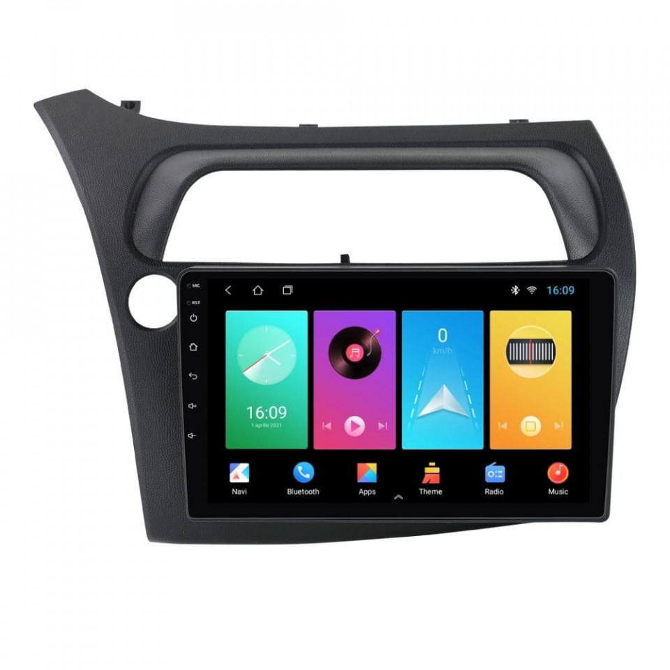 Navigatie dedicata cu Android Honda Civic VIII Hatchback 2006 - 2011, 1GB RAM, Radio GPS Dual Zone, Display HD IPS 9" Touchscreen, Internet Wi-Fi, Bluetooth, MirrorLink, USB