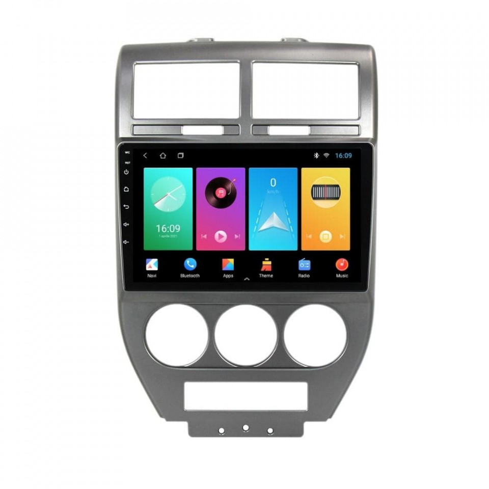 Navigatie dedicata cu Android Jeep Compass I 2006 - 2010, 1GB RAM, Radio GPS Dual Zone, Display HD IPS 10" Touchscreen, Internet Wi-Fi, Bluetooth, MirrorLink, USB