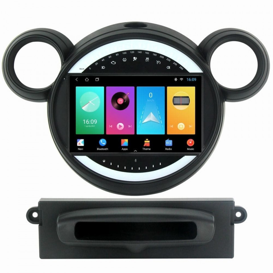 Navigatie dedicata cu Android Mini Countryman / Paceman (R60, R61) 2010 - 2017, 1GB RAM, Radio GPS Dual Zone, Display HD IPS 9" Touchscreen, Internet Wi-Fi, Bluetooth, MirrorLink, USB