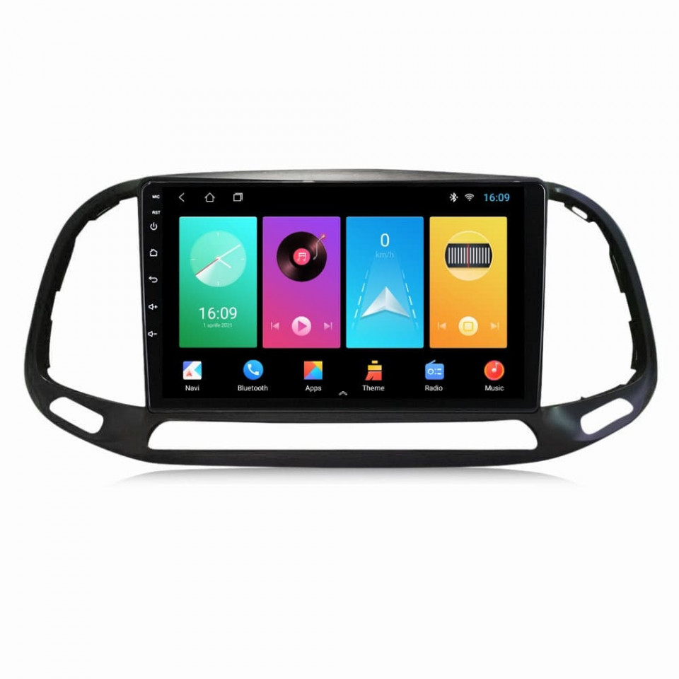 Navigatie dedicata cu Android Fiat Doblo dupa 2015, 2GB RAM, Radio GPS Dual Zone, Display HD IPS 9" Touchscreen, Internet Wi-Fi, Bluetooth, MirrorLink, USB