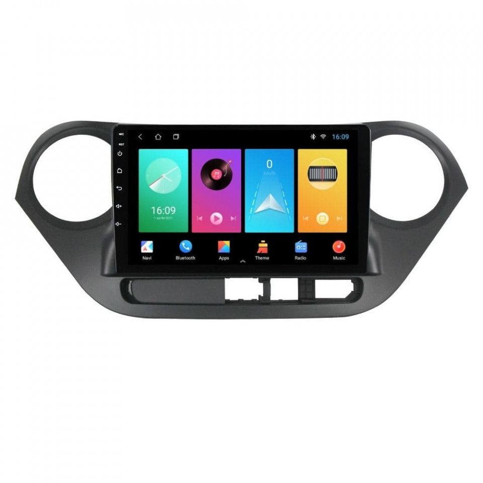 Navigatie dedicata cu Android Hyundai i10 2013 - 2019, 2GB RAM, Radio GPS Dual Zone, Display HD IPS 9" Touchscreen, Internet Wi-Fi, Bluetooth, MirrorLink, USB