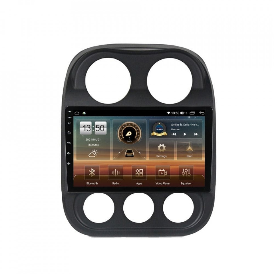 Navigatie dedicata cu Android Jeep Compass I 2011 - 2016, 4GB RAM, Radio GPS Dual Zone, Display HD QLED 10" Touchscreen, Internet Wi-Fi si slot SIM 4G, Bluetooth, MirrorLink, USB