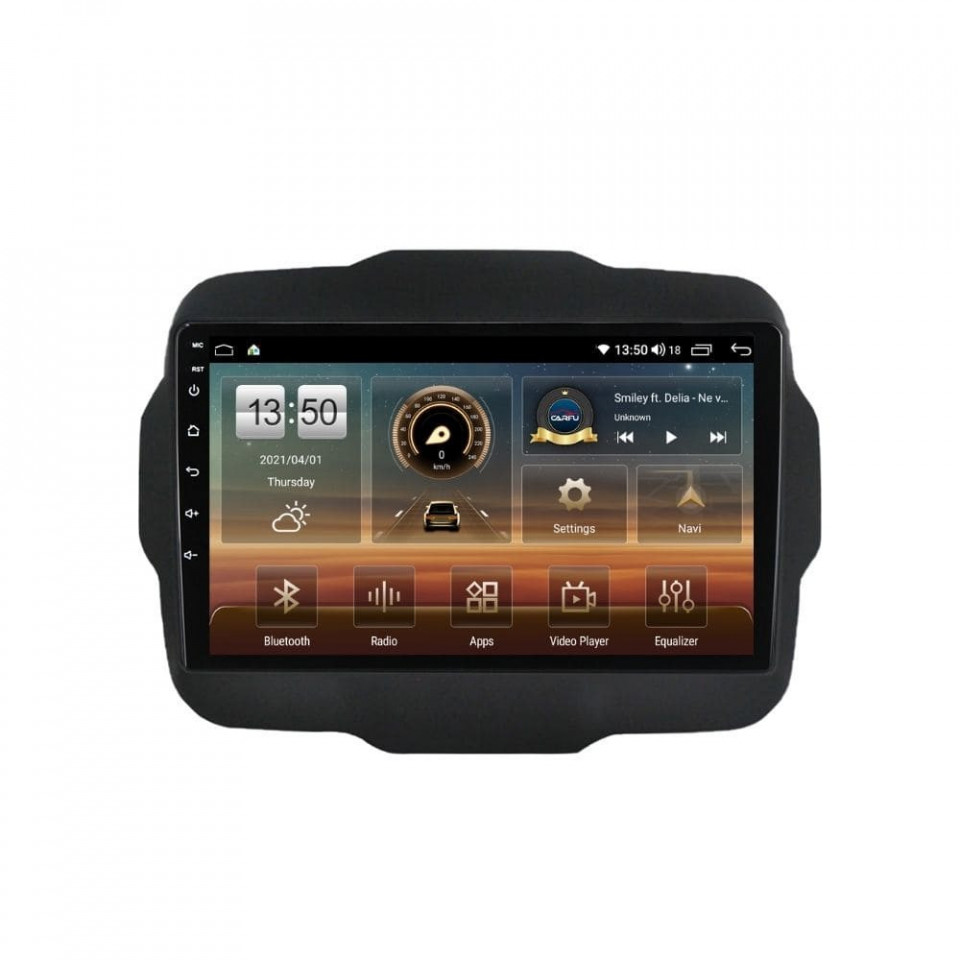 Navigatie dedicata cu Android Jeep Renegade dupa 2014, 4GB RAM, Radio GPS Dual Zone, Display HD QLED 9" Touchscreen, Internet Wi-Fi si slot SIM 4G, Bluetooth, MirrorLink, USB