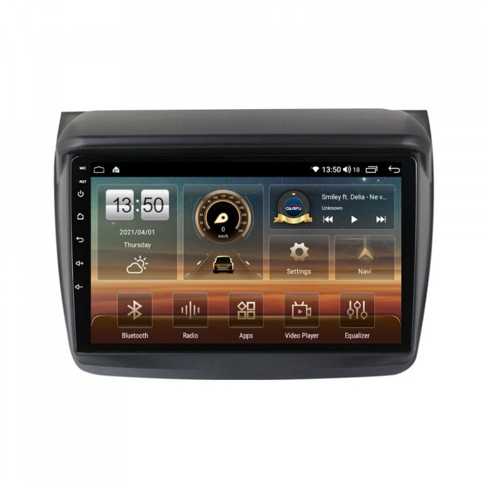 Navigatie dedicata cu Android Mitsubishi L200 2005 - 2015, 4GB RAM, Radio GPS Dual Zone, Display HD QLED 9" Touchscreen, Internet Wi-Fi si slot SIM 4G, Bluetooth, MirrorLink, USB