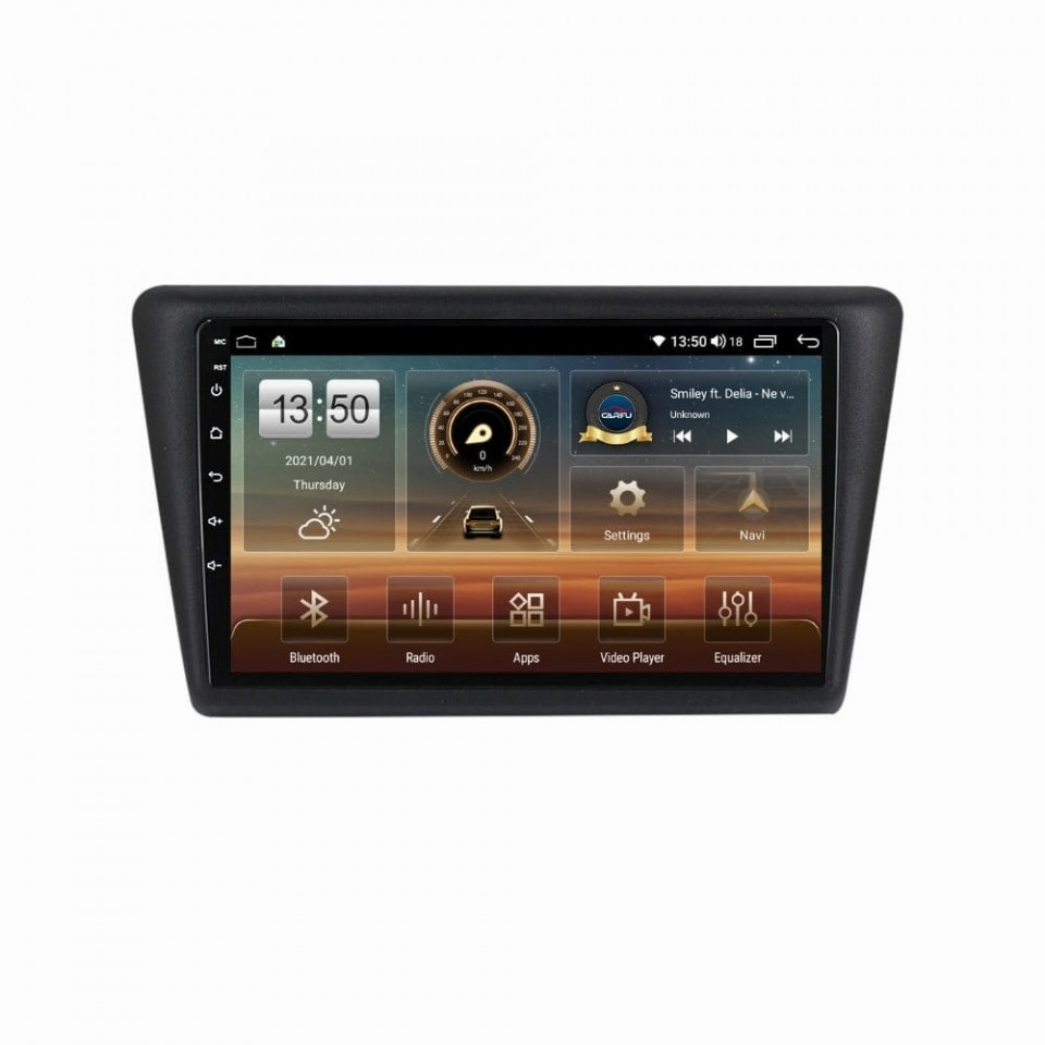 Navigatie dedicata cu Android Skoda Rapid 2011 - 2019, 4GB RAM, Radio GPS Dual Zone, Display HD QLED 9" Touchscreen, Internet Wi-Fi si slot SIM 4G, Bluetooth, MirrorLink, USB