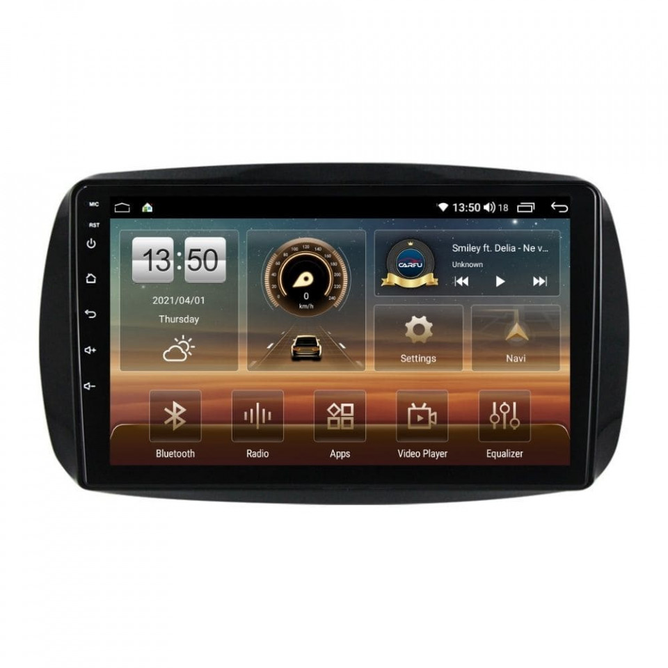 Navigatie dedicata cu Android Smart Forfour dupa 2014, 4GB RAM, Radio GPS Dual Zone, Display HD QLED 9" Touchscreen, Internet Wi-Fi si slot SIM 4G, Bluetooth, MirrorLink, USB