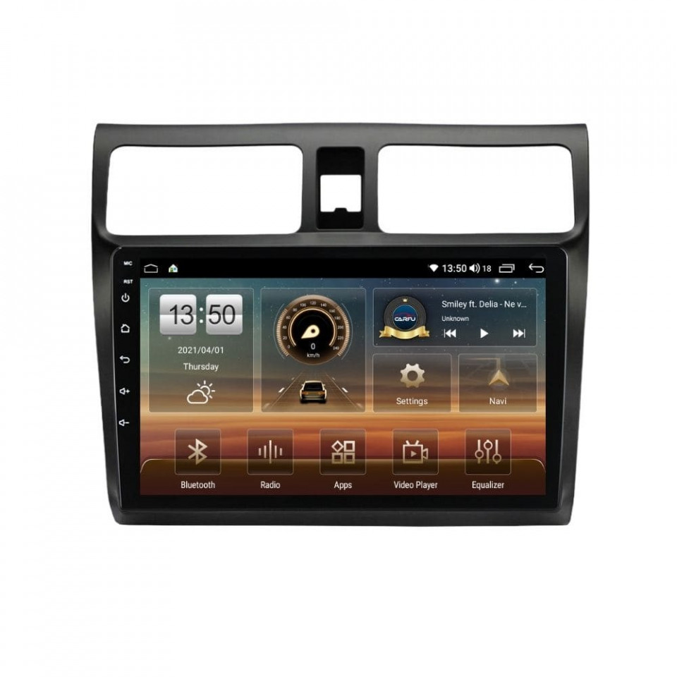 Navigatie dedicata cu Android Suzuki Swift III 2005 - 2010, 4GB RAM, Radio GPS Dual Zone, Display HD QLED 10" Touchscreen, Internet Wi-Fi si slot SIM 4G, Bluetooth, MirrorLink, USB