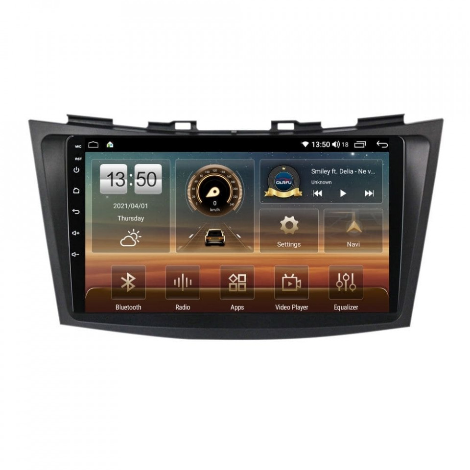 Navigatie dedicata cu Android Suzuki Swift IV 2010 - 2017, 4GB RAM, Radio GPS Dual Zone, Display HD QLED 9" Touchscreen, Internet Wi-Fi si slot SIM 4G, Bluetooth, MirrorLink, USB