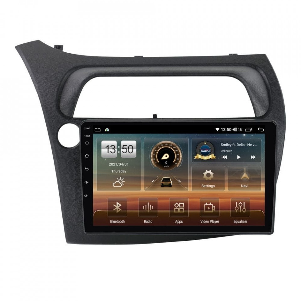 Navigatie dedicata cu Android Honda Civic VIII Hatchback 2006 - 2011, 6GB RAM, Radio GPS Dual Zone, Display HD QLED 9" Touchscreen, Internet Wi-Fi si slot SIM 4G, Bluetooth, MirrorLink, USB