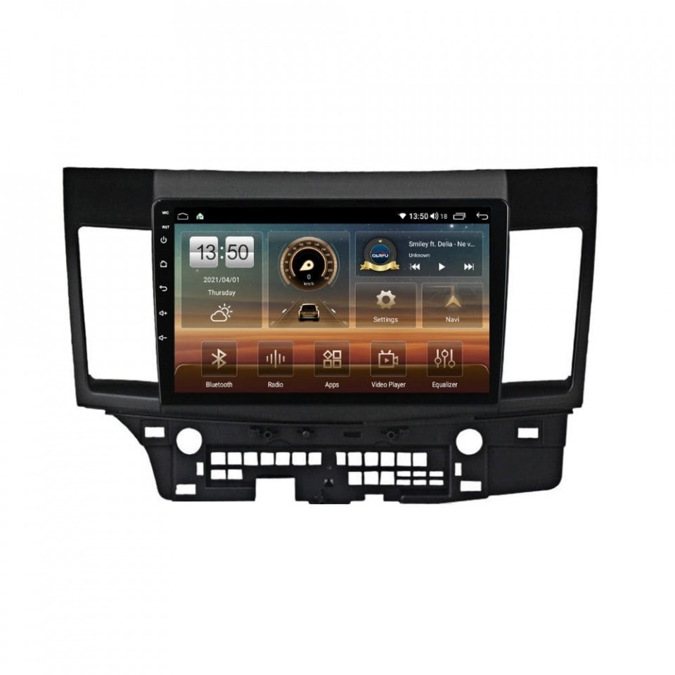 Navigatie dedicata cu Android Mitsubishi Lancer dupa 2007, 6GB RAM, Radio GPS Dual Zone, Display HD QLED 10" Touchscreen, Internet Wi-Fi si slot SIM 4G, Bluetooth, MirrorLink, USB