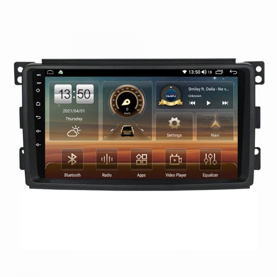 Navigatie dedicata cu Android Smart Fortwo 2007 - 2010, 6GB RAM, Radio GPS Dual Zone, Display HD QLED 9" Touchscreen, Internet Wi-Fi si slot SIM 4G, Bluetooth, MirrorLink, USB