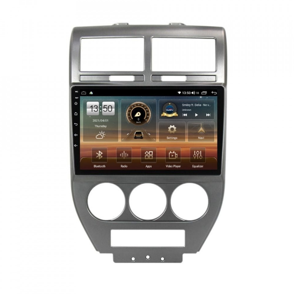 Navigatie dedicata cu Android Jeep Compass I 2006 - 2010, 8GB RAM, Radio GPS Dual Zone, Display HD QLED 10" Touchscreen, Internet Wi-Fi si slot SIM 4G, Bluetooth, MirrorLink, USB