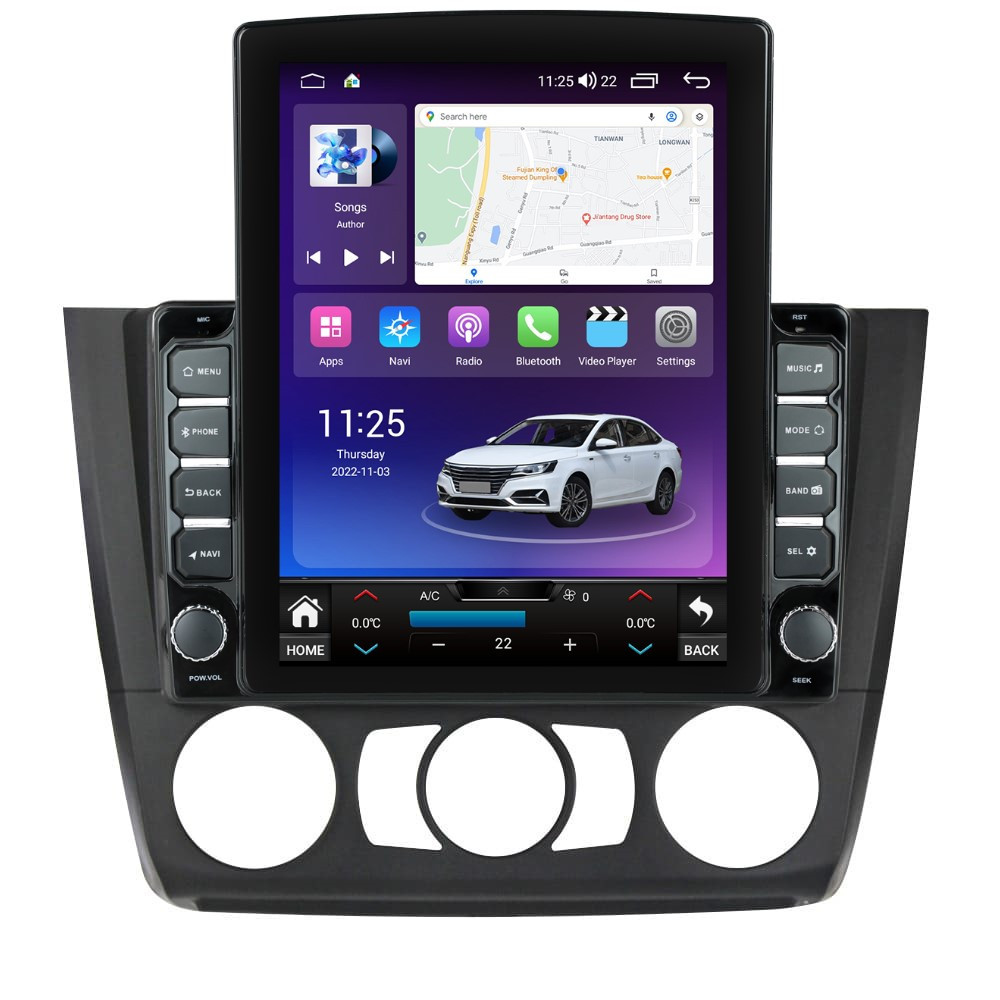 Navigatie dedicata cu Android BMW Seria 1 (E81 / E87) 2007 - 2013, clima manuala, 4GB RAM, Radio GPS Dual Zone, Touchscreen IPS 9.7" HD tip Tesla, Internet Wi-Fi si slot SIM 4G, Bluetooth, MirrorLink, USB