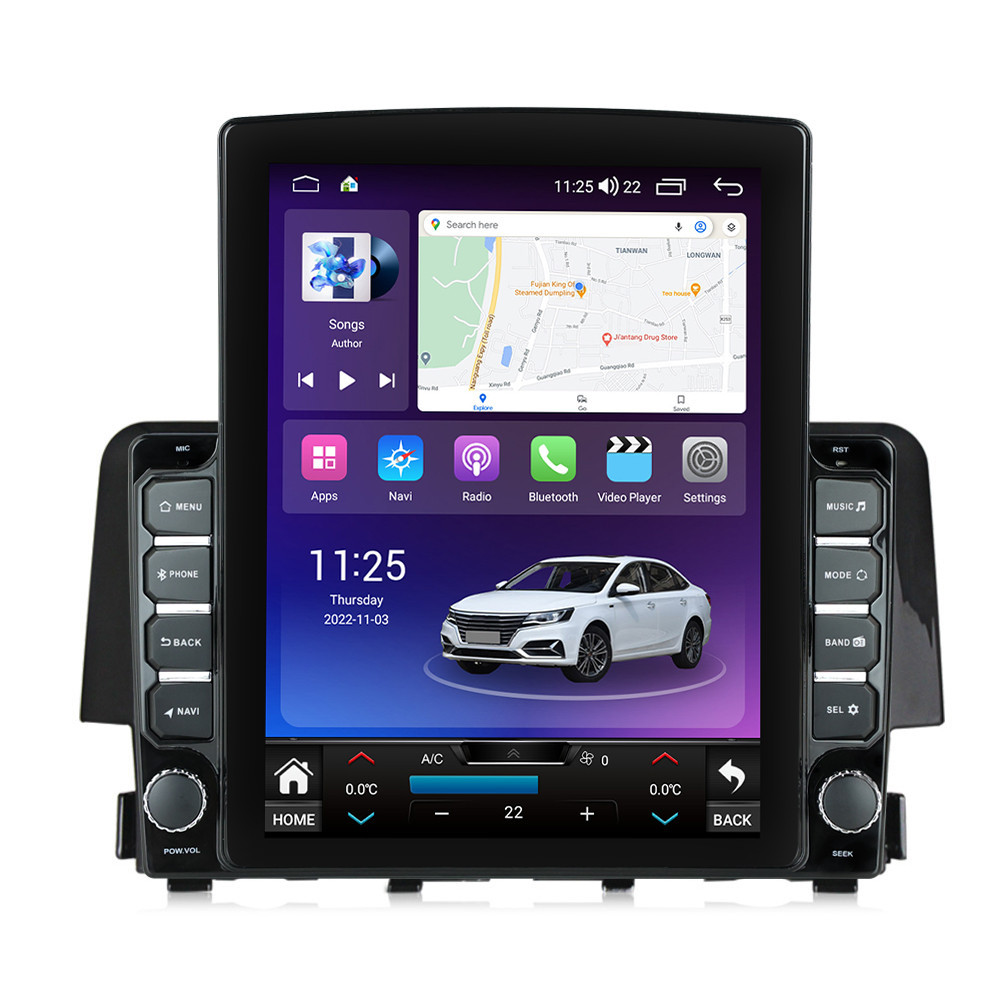 Navigatie dedicata cu Android Honda Civic X 2015 - 2021, 4GB RAM, Radio GPS Dual Zone, Touchscreen IPS 9.7" HD tip Tesla, Internet Wi-Fi si slot SIM 4G, Bluetooth, MirrorLink, USB