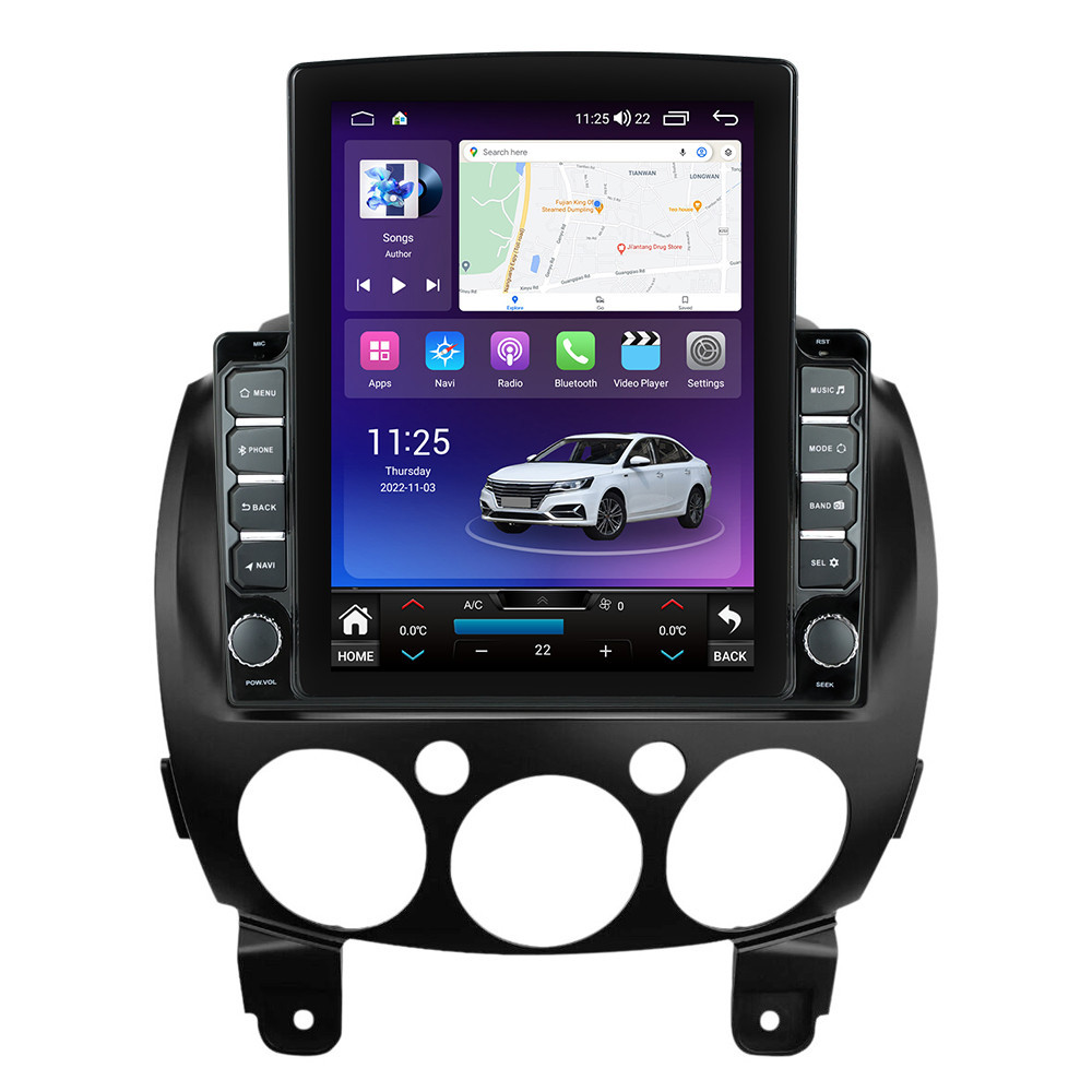 Navigatie dedicata cu Android Mazda 2 2007 - 2014, 4GB RAM, Radio GPS Dual Zone, Touchscreen IPS 9.7" HD tip Tesla, Internet Wi-Fi si slot SIM 4G, Bluetooth, MirrorLink, USB