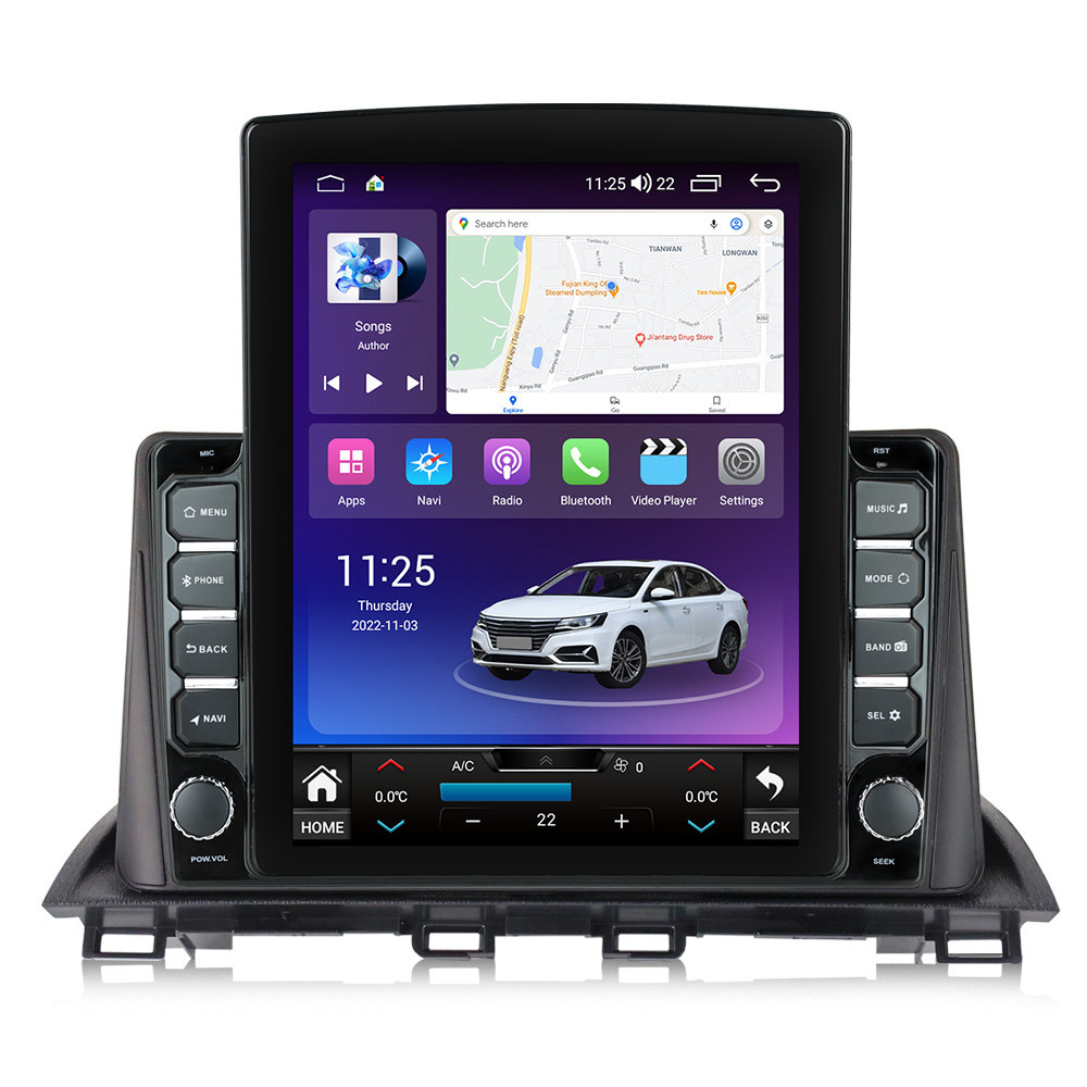 Navigatie dedicata cu Android Mazda 3 2013 - 2019, 4GB RAM, Radio GPS Dual Zone, Touchscreen IPS 9.7" HD tip Tesla, Internet Wi-Fi si slot SIM 4G, Bluetooth, MirrorLink, USB