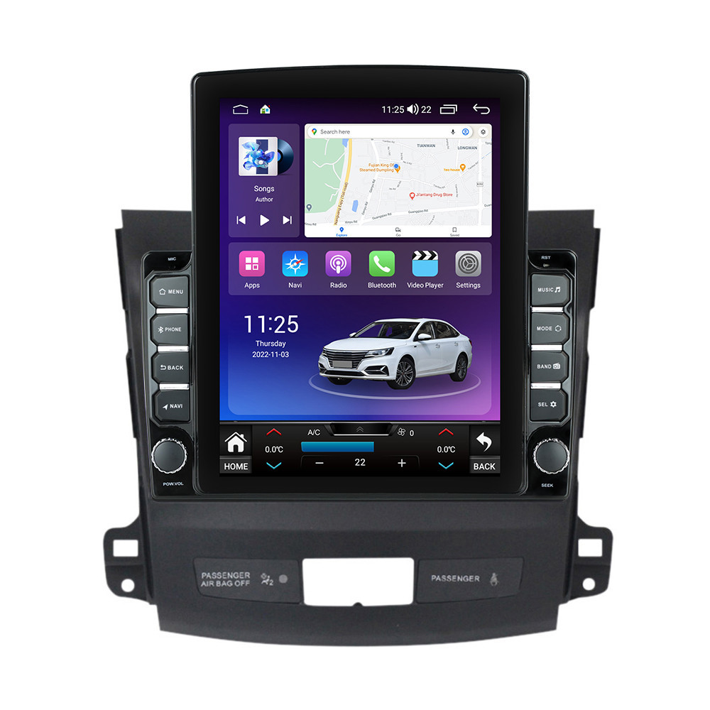 Navigatie dedicata cu Android Mitsubishi Outlander II 2006 - 2012, 4GB RAM, Radio GPS Dual Zone, Touchscreen IPS 9.7" HD tip Tesla, Internet Wi-Fi si slot SIM 4G, Bluetooth, MirrorLink, USB