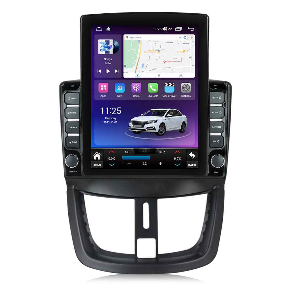 Navigatie dedicata cu Android Peugeot 207 2006 - 2015, 4GB RAM, Radio GPS Dual Zone, Touchscreen IPS 9.7" HD tip Tesla, Internet Wi-Fi si slot SIM 4G, Bluetooth, MirrorLink, USB