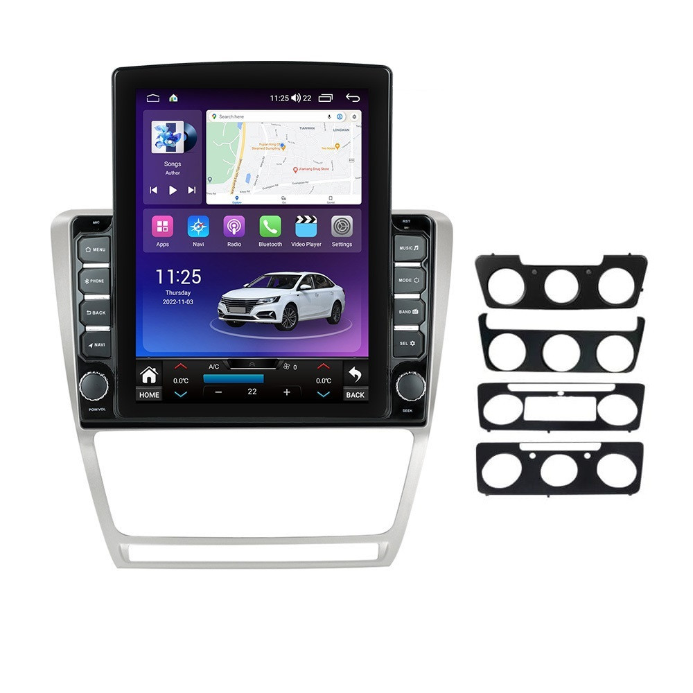 Navigatie dedicata cu Android Skoda Octavia II 2004 - 2013, gri, 4GB RAM, Radio GPS Dual Zone, Touchscreen IPS 9.7" HD tip Tesla, Internet Wi-Fi si slot SIM 4G, Bluetooth, MirrorLink, USB