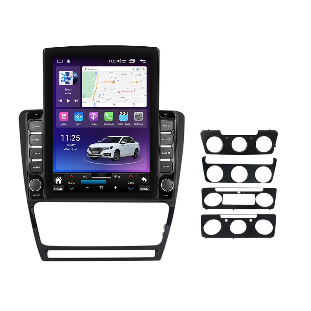 Navigatie dedicata cu Android Skoda Octavia II 2004 - 2013, negru, 4GB RAM, Radio GPS Dual Zone, Touchscreen IPS 9.7" HD tip Tesla, Internet Wi-Fi si slot SIM 4G, Bluetooth, MirrorLink, USB