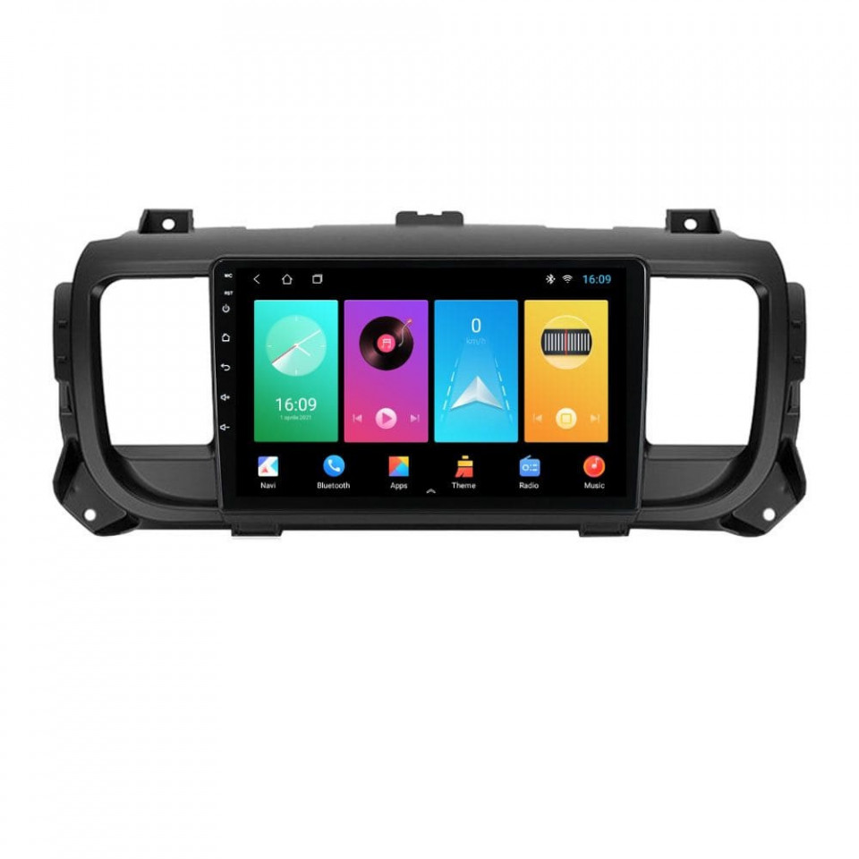 Navigatie dedicata cu Android Toyota Proace dupa 2016, 1GB RAM, Radio GPS Dual Zone, Display HD IPS 9" Touchscreen, Internet Wi-Fi, Bluetooth, MirrorLink, USB
