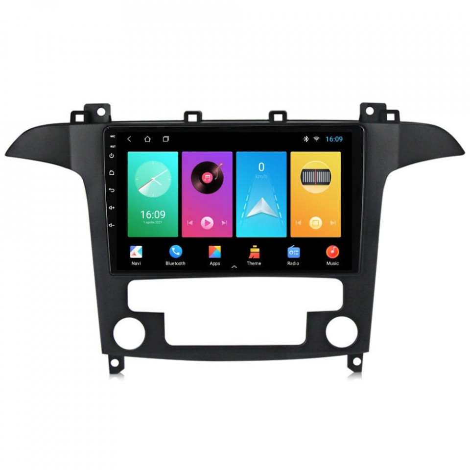 Navigatie dedicata cu Android Ford S-Max I / Galaxy II 2006 - 2015, clima automata, 1GB RAM, Radio GPS Dual Zone, Display HD IPS 9" Touchscreen, Internet Wi-Fi, Bluetooth, MirrorLink, USB