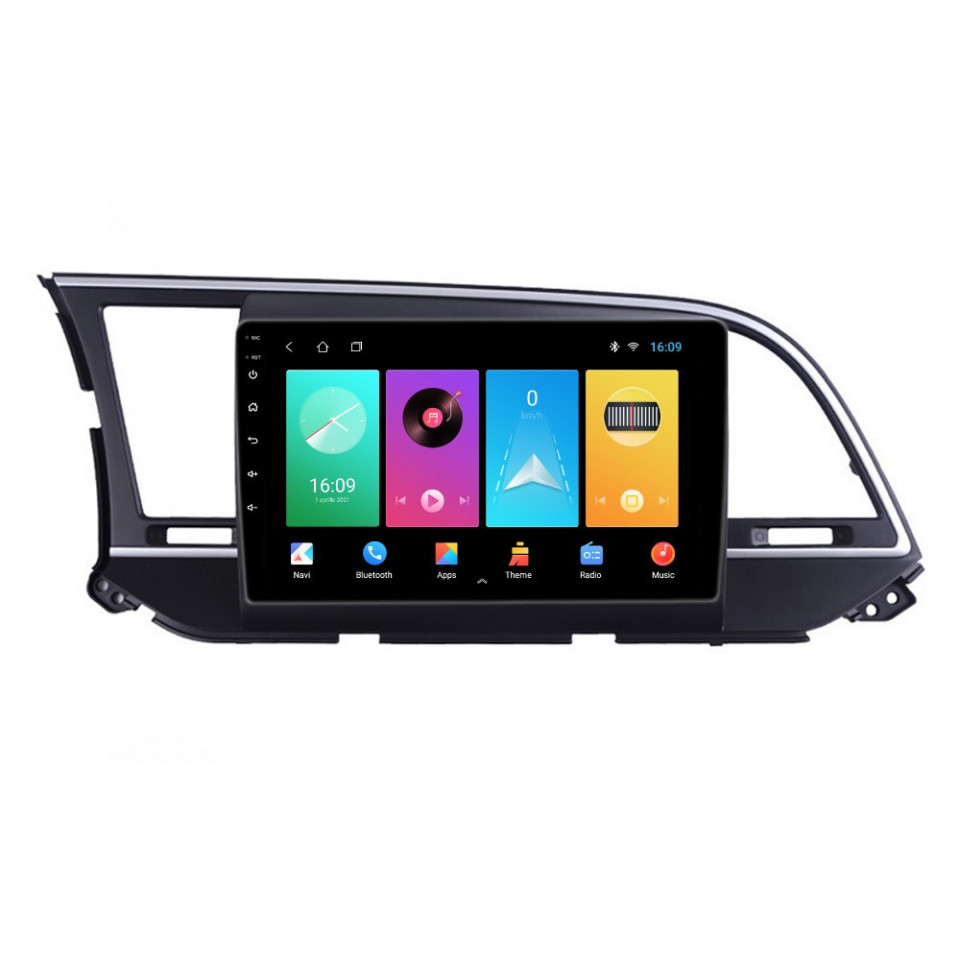 Navigatie dedicata cu Android Hyundai Elantra VI 2015 - 2018, 1GB RAM, Radio GPS Dual Zone, Display HD IPS 9" Touchscreen, Internet Wi-Fi, Bluetooth, MirrorLink, USB