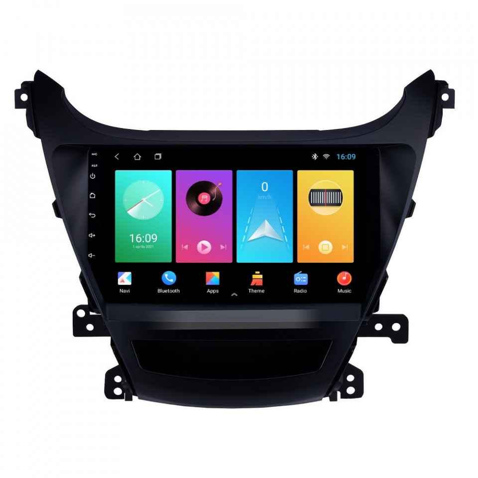 Navigatie dedicata cu Android Hyundai Elantra V 2014 - 2016, 1GB RAM, Radio GPS Dual Zone, Display HD IPS 9" Touchscreen, Internet Wi-Fi, Bluetooth, MirrorLink, USB