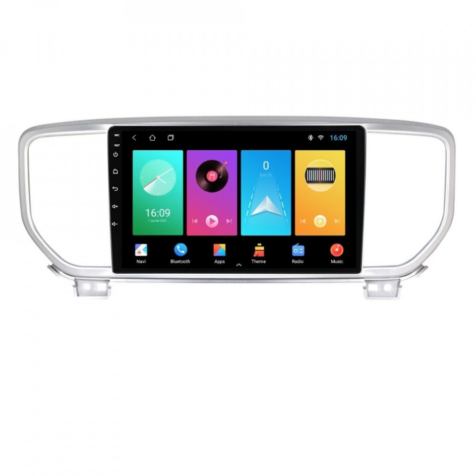 Navigatie dedicata cu Android Kia Sportage 2018 - 2021, 1GB RAM, Radio GPS Dual Zone, Display HD IPS 9" Touchscreen, Internet Wi-Fi, Bluetooth, MirrorLink, USB
