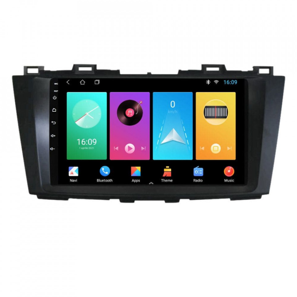 Navigatie dedicata cu Android Mazda 5 2010 - 2017, 1GB RAM, Radio GPS Dual Zone, Display HD IPS 9" Touchscreen, Internet Wi-Fi, Bluetooth, MirrorLink, USB