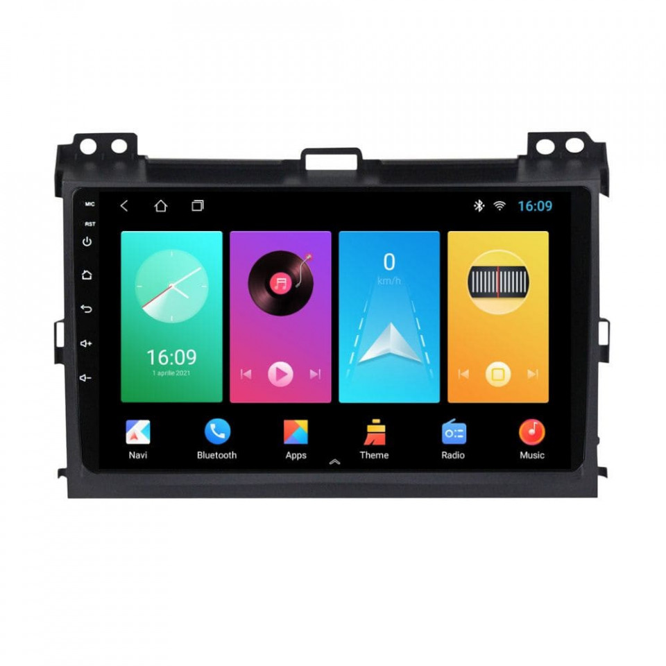 Navigatie dedicata cu Android Toyota Land Cruiser Prado J120 2002 - 2010, 1GB RAM, Radio GPS Dual Zone, Display HD IPS 9" Touchscreen, Internet Wi-Fi, Bluetooth, MirrorLink, USB